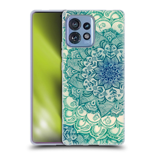 Micklyn Le Feuvre Mandala 3 Emerald Doodle Soft Gel Case for Motorola Moto Edge 40 Pro