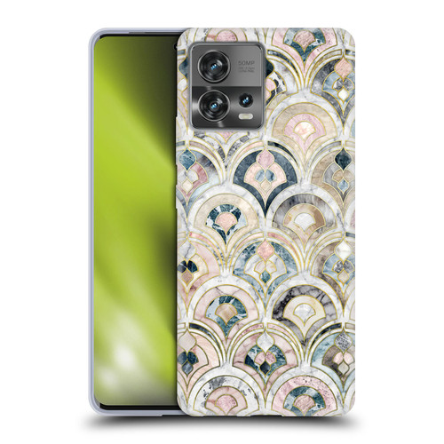 Micklyn Le Feuvre Marble Patterns Art Deco Tiles In Soft Pastels Soft Gel Case for Motorola Moto Edge 30 Fusion