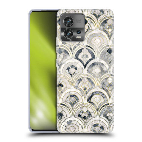 Micklyn Le Feuvre Marble Patterns Monochrome Art Deco Tiles Soft Gel Case for Motorola Moto Edge 30 Fusion