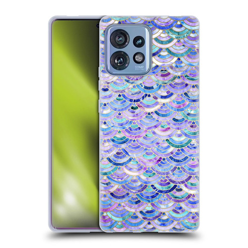 Micklyn Le Feuvre Marble Patterns Mosaic In Amethyst And Lapis Lazuli Soft Gel Case for Motorola Moto Edge 40 Pro