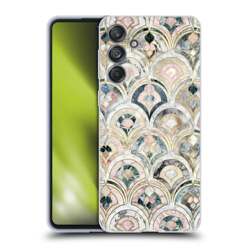 Micklyn Le Feuvre Marble Patterns Art Deco Tiles In Soft Pastels Soft Gel Case for Samsung Galaxy M55 5G