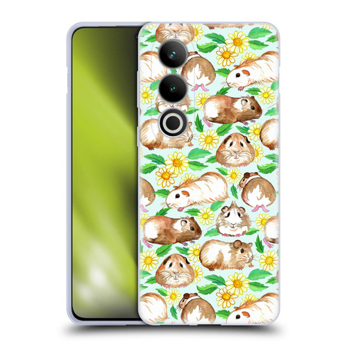 Micklyn Le Feuvre Patterns 2 Guinea Pigs And Daisies In Watercolour On Mint Soft Gel Case for OPPO OnePlus Ace 3V 5G
