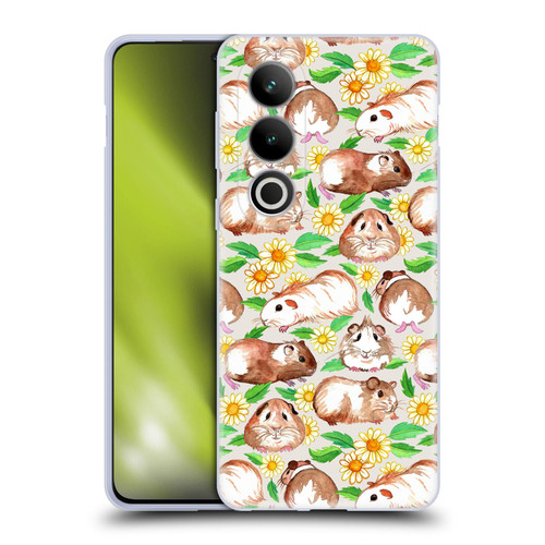 Micklyn Le Feuvre Patterns 2 Guinea Pigs And Daisies In Watercolour On Tan Soft Gel Case for OPPO OnePlus Ace 3V 5G