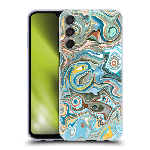 Ninola Abstract 3 Blue Mineral Agates Soft Gel Case for Samsung Galaxy M15/F15 5G