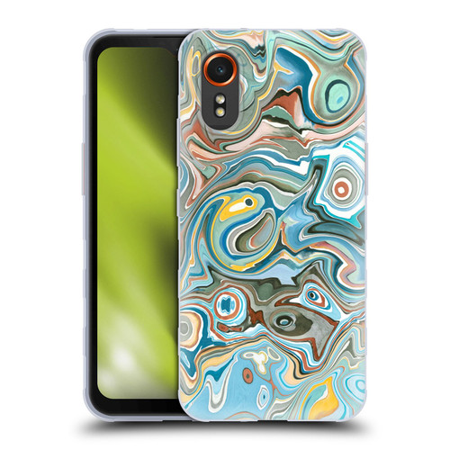 Ninola Abstract 3 Blue Mineral Agates Soft Gel Case for Samsung Galaxy Xcover7 5G