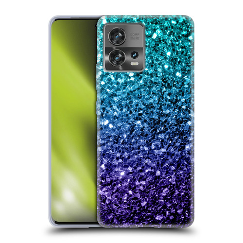PLdesign Glitter Sparkles Aqua Blue Soft Gel Case for Motorola Moto Edge 30 Fusion