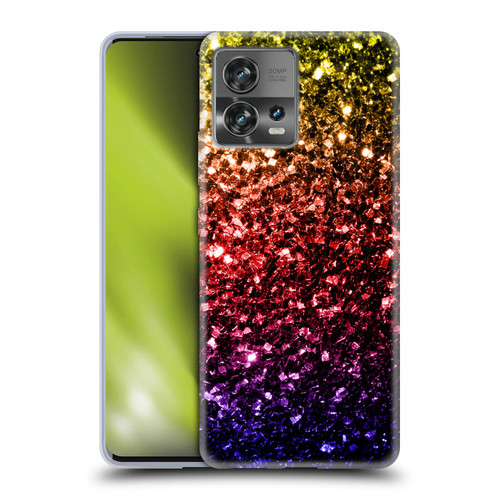 PLdesign Glitter Sparkles Rainbow Soft Gel Case for Motorola Moto Edge 30 Fusion