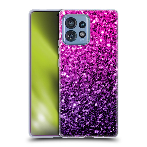 PLdesign Glitter Sparkles Purple Pink Soft Gel Case for Motorola Moto Edge 40 Pro