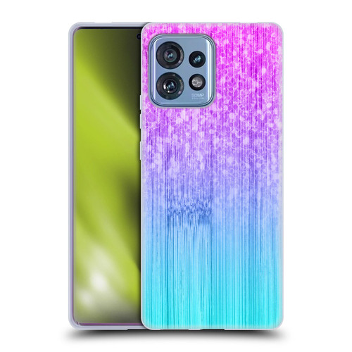 PLdesign Sparkly Bamboo Blue Pink Soft Gel Case for Motorola Moto Edge 40 Pro