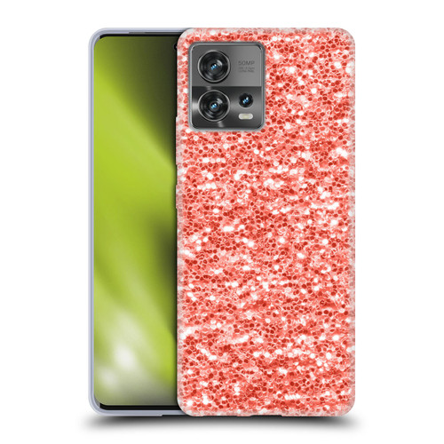 PLdesign Sparkly Coral Coral Sparkle Soft Gel Case for Motorola Moto Edge 30 Fusion