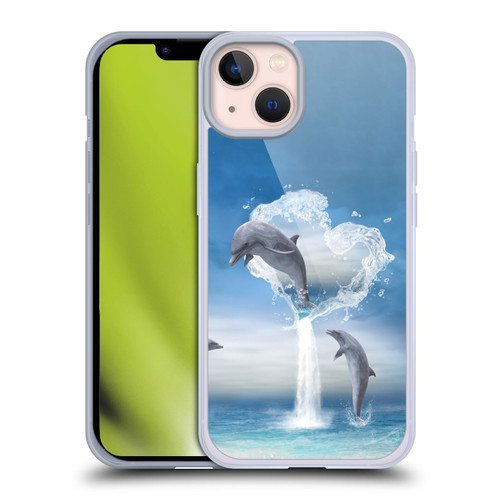 Simone Gatterwe Dolphins Lovers Soft Gel Case for Apple iPhone 13