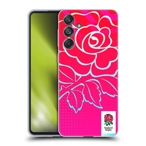 England Rugby Union This Rose Means Everything Oversized Logo Soft Gel Case for Samsung Galaxy M55 5G