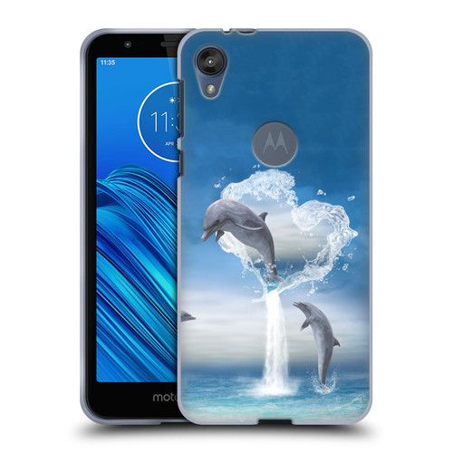 Simone Gatterwe Dolphins Lovers Soft Gel Case for Motorola Moto E6