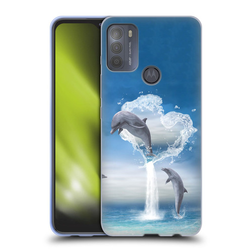 Simone Gatterwe Dolphins Lovers Soft Gel Case for Motorola Moto G50