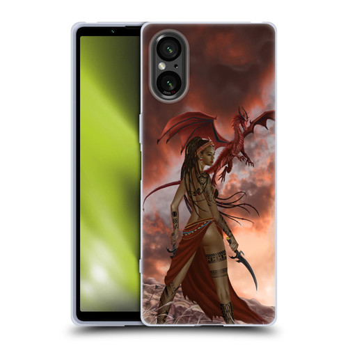 Nene Thomas Art African Warrior Woman & Dragon Soft Gel Case for Sony Xperia 5 V 5G