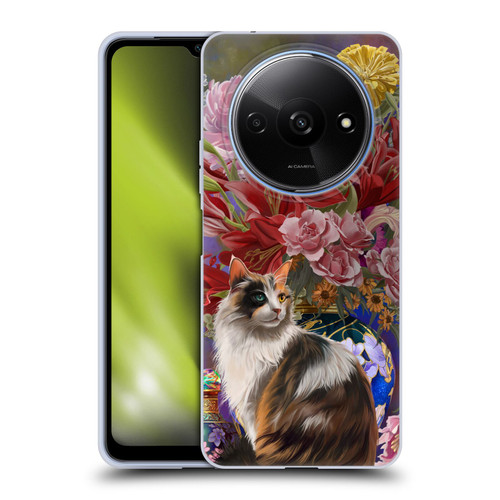 Nene Thomas Art Cat With Bouquet Of Flowers Soft Gel Case for Xiaomi Redmi A3