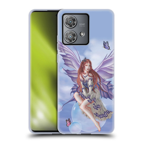 Nene Thomas Bubbles Purple Lace Fairy On Cat Soft Gel Case for Motorola Edge 40 Neo 5G