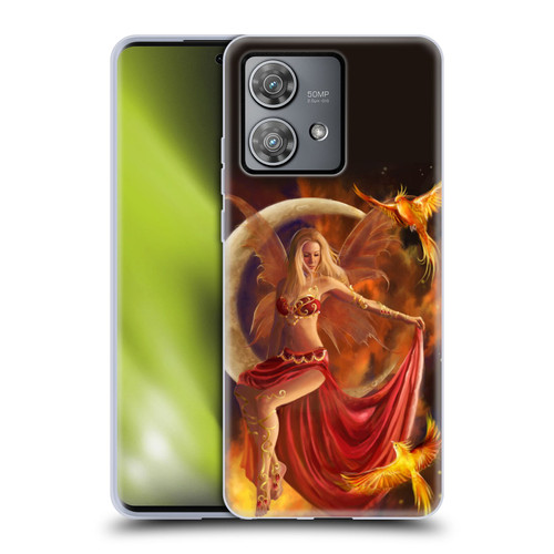 Nene Thomas Crescents Fire Fairy On Moon Phoenix Soft Gel Case for Motorola Edge 40 Neo 5G