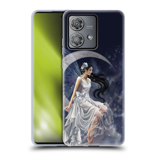 Nene Thomas Crescents Winter Frost Fairy On Moon Soft Gel Case for Motorola Edge 40 Neo 5G