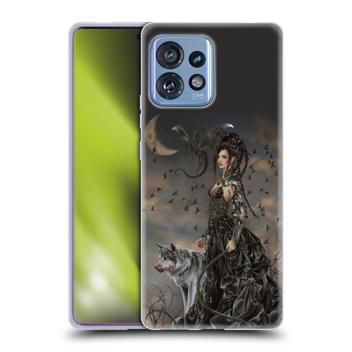 Nene Thomas Crescents Gothic Fairy Woman With Wolf Soft Gel Case for Motorola Moto Edge 40 Pro