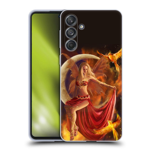 Nene Thomas Crescents Fire Fairy On Moon Phoenix Soft Gel Case for Samsung Galaxy M55 5G