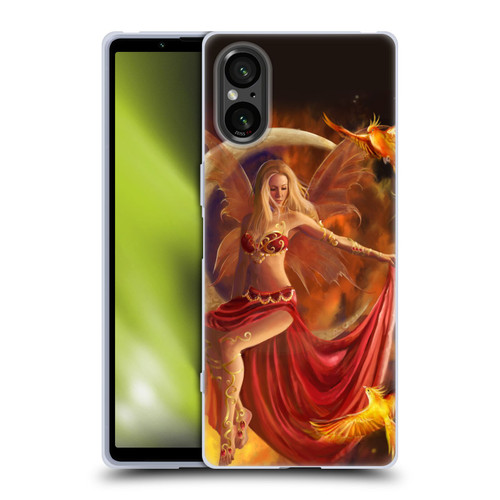 Nene Thomas Crescents Fire Fairy On Moon Phoenix Soft Gel Case for Sony Xperia 5 V 5G