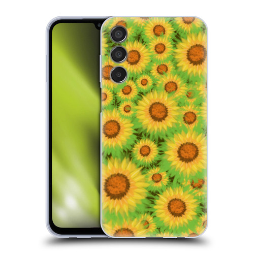 Grace Illustration Lovely Floral Sunflower Soft Gel Case for Samsung Galaxy M15/F15 5G