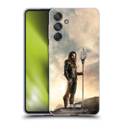Justice League Movie Character Posters Aquaman Soft Gel Case for Samsung Galaxy M55 5G