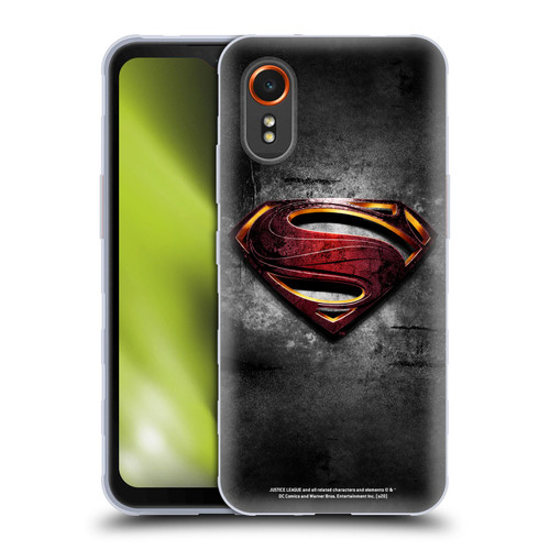 Justice League Movie Superman Logo Art Man Of Steel Soft Gel Case for Samsung Galaxy Xcover7 5G