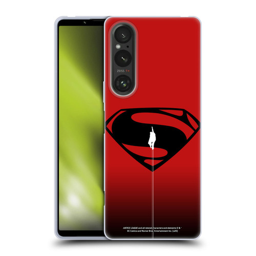 Justice League Movie Superman Logo Art Red And Black Flight Soft Gel Case for Sony Xperia 1 V 5G