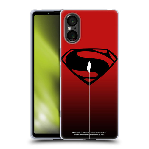 Justice League Movie Superman Logo Art Red And Black Flight Soft Gel Case for Sony Xperia 5 V 5G