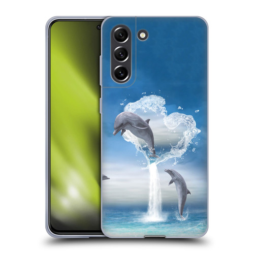 Simone Gatterwe Dolphins Lovers Soft Gel Case for Samsung Galaxy S21 FE 5G