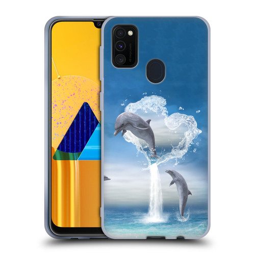 Simone Gatterwe Dolphins Lovers Soft Gel Case for Samsung Galaxy M30s (2019)/M21 (2020)