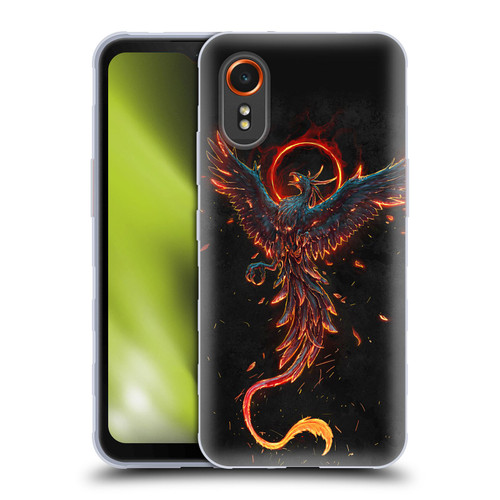 Christos Karapanos Mythical Art Black Phoenix Soft Gel Case for Samsung Galaxy Xcover7 5G