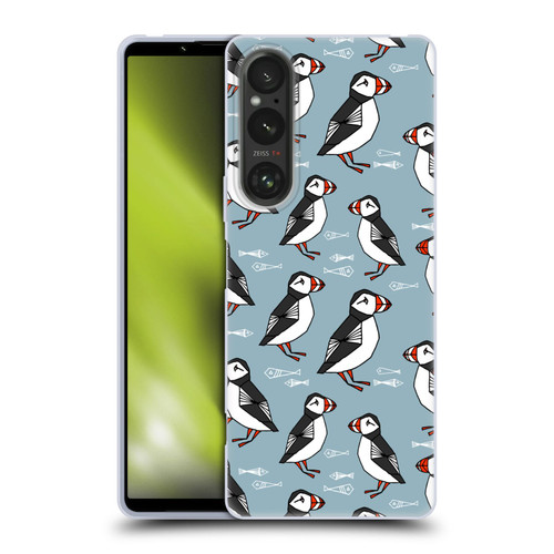 Andrea Lauren Design Birds Puffins Soft Gel Case for Sony Xperia 1 V 5G