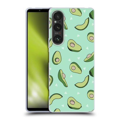 Andrea Lauren Design Food Pattern Avocado Soft Gel Case for Sony Xperia 1 V 5G