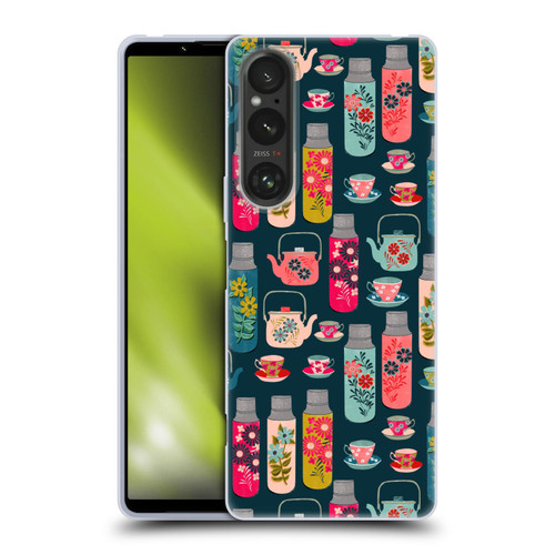 Andrea Lauren Design Food Pattern Jars & Teacups Soft Gel Case for Sony Xperia 1 V 5G