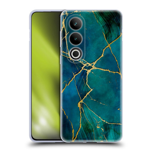 LebensArt Mineral Marble Blue And Gold Soft Gel Case for OPPO OnePlus Ace 3V 5G