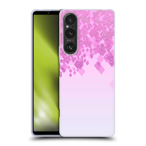 LebensArt Patterns 2 Pink Pastel Glitter Soft Gel Case for Sony Xperia 1 V 5G