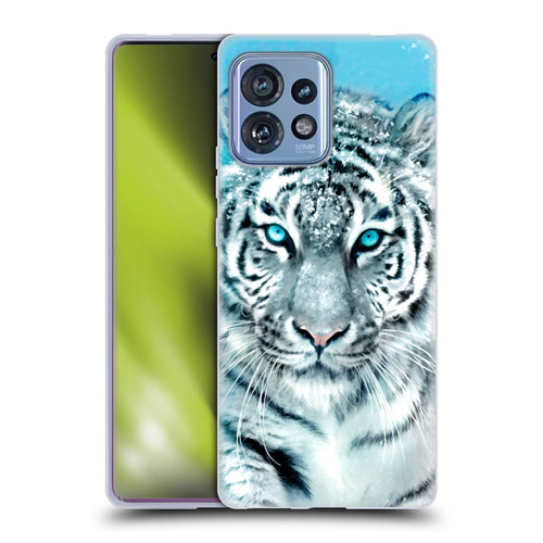 Aimee Stewart Animals White Tiger Soft Gel Case for Motorola Moto Edge 40 Pro