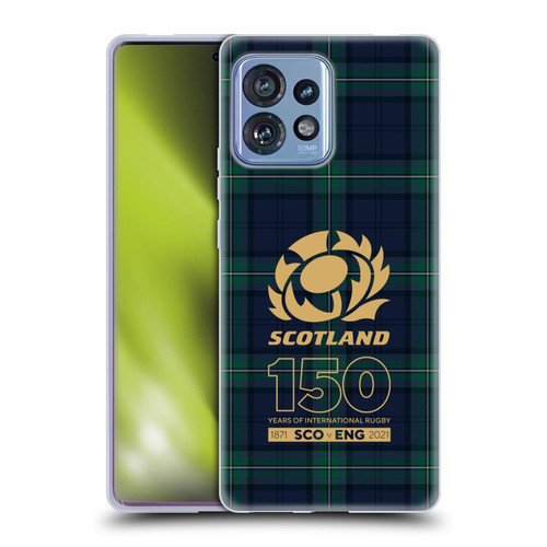 Scotland Rugby 150th Anniversary Tartan Soft Gel Case for Motorola Moto Edge 40 Pro