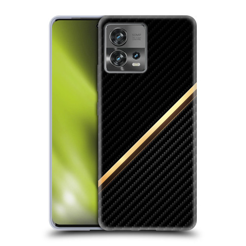 Alyn Spiller Carbon Fiber Gold Soft Gel Case for Motorola Moto Edge 30 Fusion
