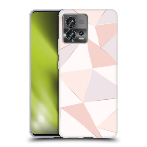 Alyn Spiller Rose Gold Geometry Soft Gel Case for Motorola Moto Edge 30 Fusion