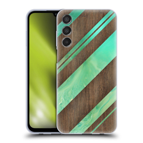 Alyn Spiller Wood & Resin Diagonal Stripes Soft Gel Case for Samsung Galaxy M15/F15 5G