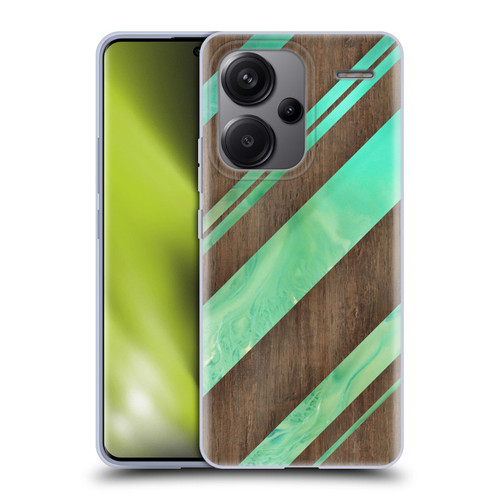 Alyn Spiller Wood & Resin Diagonal Stripes Soft Gel Case for Xiaomi Redmi Note 13 Pro Plus 5G