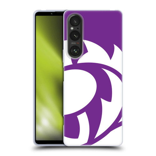 Scotland Rugby Oversized Thistle Purple Heather Soft Gel Case for Sony Xperia 1 V 5G