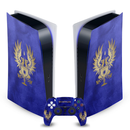 EA Bioware Dragon Age Heraldry Grey Wardens Gold Vinyl Sticker Skin Decal Cover for Sony PS5 Digital Edition Bundle