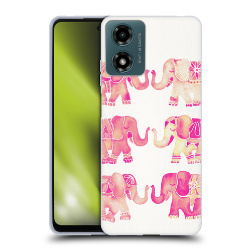 Cat Coquillette Animals 2 Pink Elephants Soft Gel Case for Motorola Moto G04/G04s/G24 4G