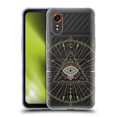 Cat Coquillette Evil Eye Purple Green Mandala Soft Gel Case for Samsung Galaxy Xcover7 5G