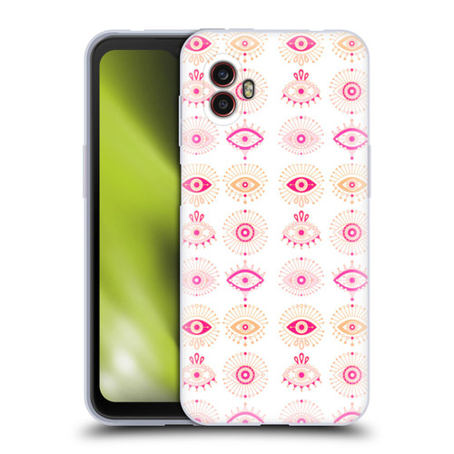 Cat Coquillette Linear Pink Evil Eyes Soft Gel Case for Samsung Galaxy Xcover6 Pro/Pro2